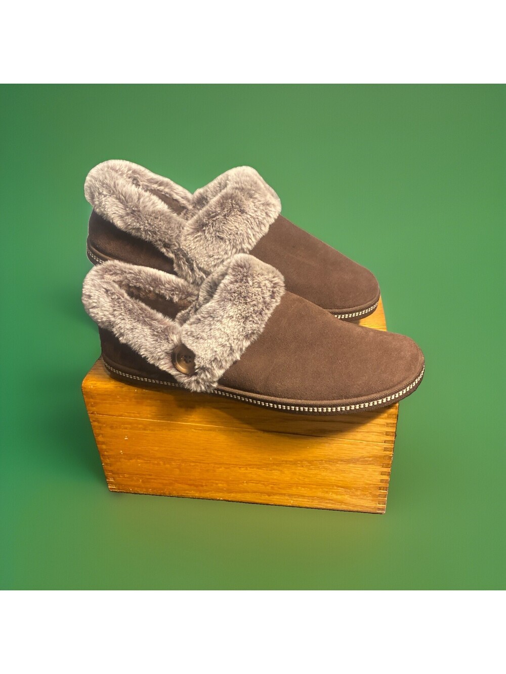 Skechers Cozy Campfire Slippers with Faux Fur Chocolate